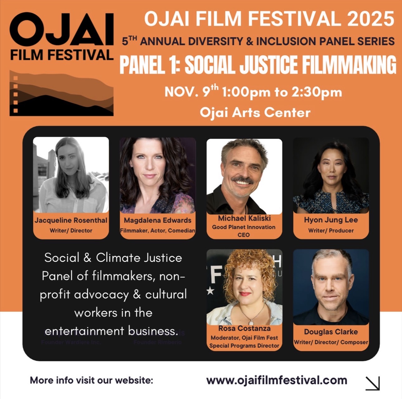 Ojai Film Festival 2025, 5th Annual Diversity & Inclusion Panel Series, Panel 1: Social Justice Filmmaking